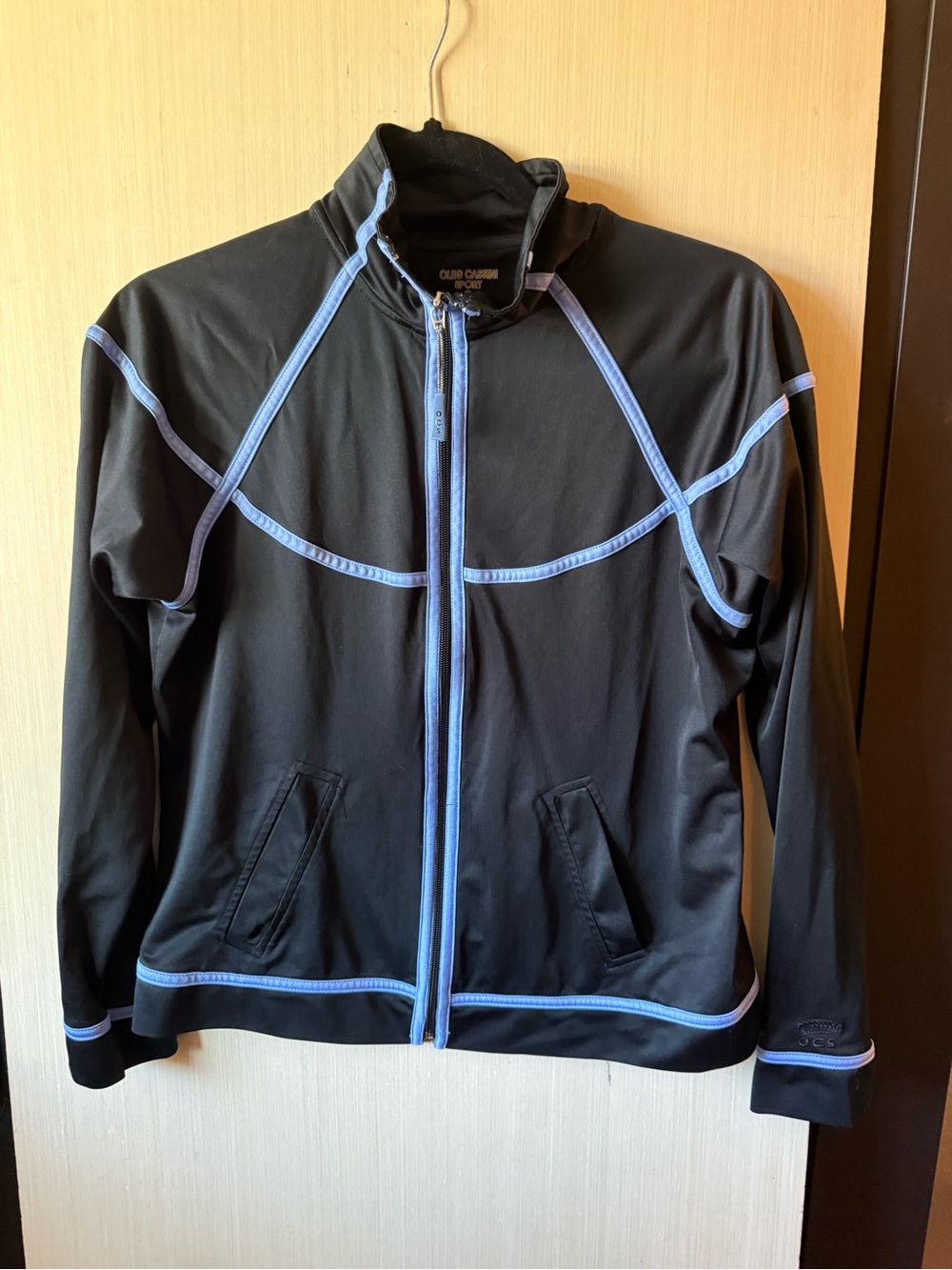 Black Jacket with Light Blue Trim -